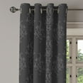 thumbnail image 2 of Ambesonne Dark Grey Grommet Curtain, Antique Damask 3D, 50" x 108", Charcoal Grey Dimgrey, 2 of 6