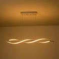 thumbnail image 2 of C Cattleya 2-Light Silver Wave Spiral LED Chandelier, 2 of 7