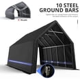 thumbnail image 3 of KING BIRD 13' x 20' Heavy Duty Carport Anti-Snow Outdoor Upgraded High Peak Storage Shelter with Reinforced Ground Bars, 3 of 8