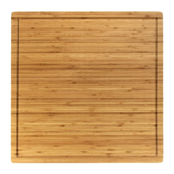BambooMN Couvercle de Brûleur en Bambou Planche à Découper, 3 Plis, Grand, Carré - Rainuré/plat (20"x20"x0.75 Pouces) - 1 Pce