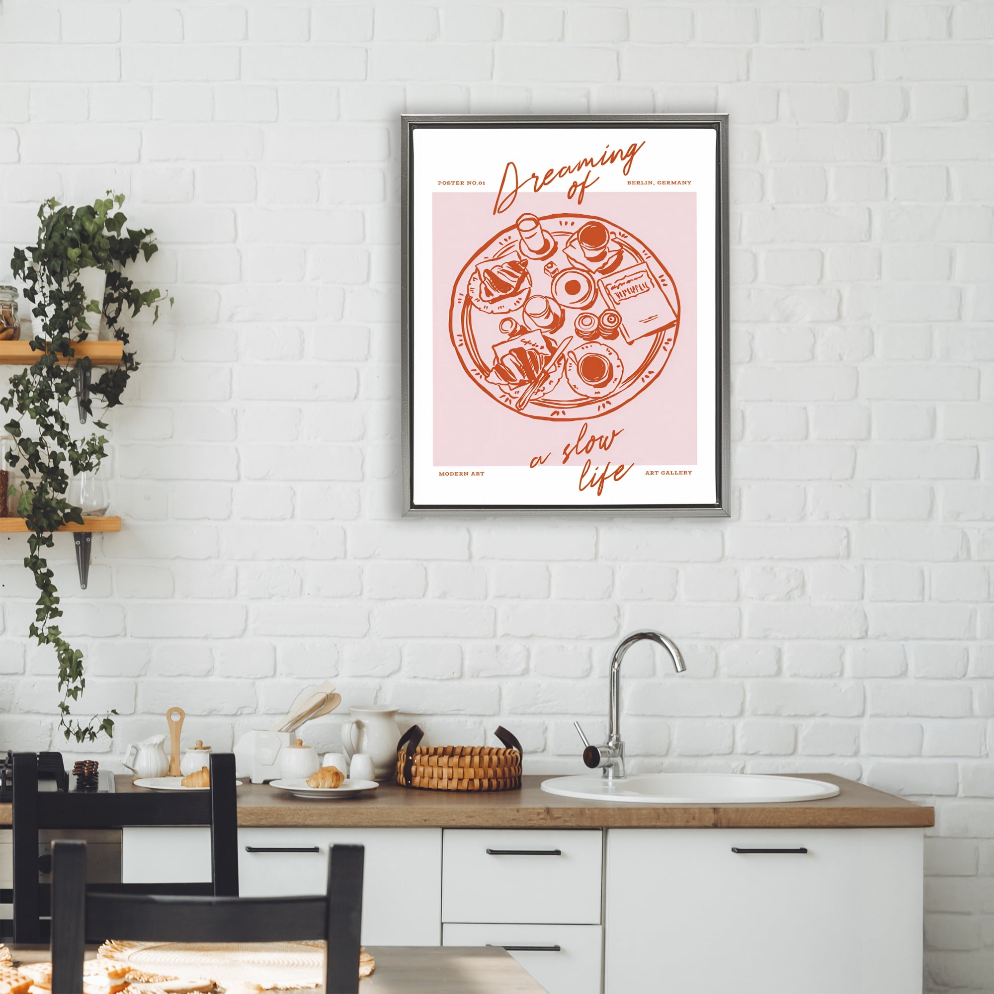 Stupell Industries Dreaming Of A Slow Life Gray Framed Floater Canvas Wall Art, design by The Prints Vibe