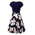 thumbnail image 3 of Omexry 2026 Summer Dresses under $10.00 Women's Summer Casual Floral Print Casual Short Sleeve V-Neck Loose Dress, 3 of 3