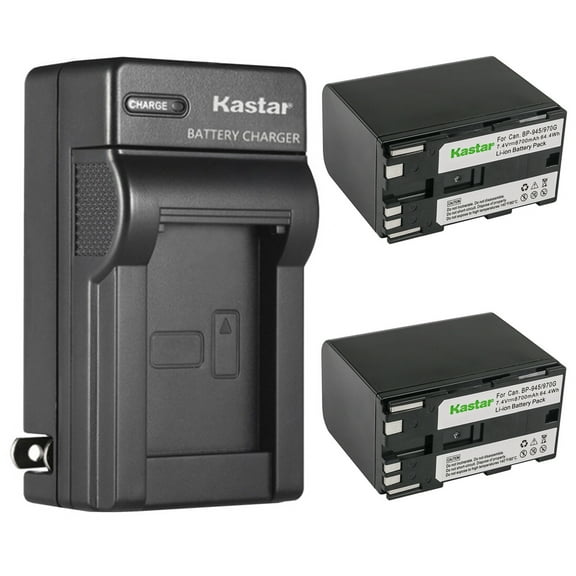 Kastar 2-Pack Battery and AC Wall Charger Replacement for Canon UC-X40 UC-X40Hi, UC-X45, UC-X50, UC-X55, V40 V40Hi, V50Hi, V60Hi, V65Hi, V72, V75Hi, V400, V420, V500, V520, XF100, XF105, XF200, XF205