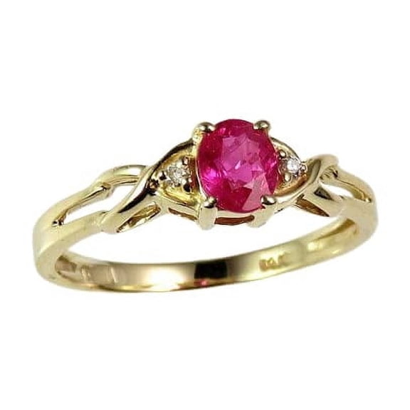 HeartsAndYou 1.5ct Natural Ruby & Diamond Trilogy Ring 100% REAL 14k SOLID Yellow Gold
