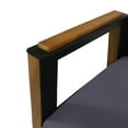 thumbnail image 6 of Alvaro Outdoor Acacia Wood Club Chairs with Cushion, Set of 2, Teak, Black, Dark Gray, 6 of 7