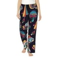 thumbnail image 2 of Kdxio Women's Comfy Stretch Mushroom DoodlePrint Drawstring Pajama Pants-Small, 2 of 9