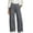 Gray, variant on ZHYou No Boundarie Pants for Women Elastic High Waist Wide Leg Cuffed Hem Loose Casual Pull On Trousers with Side Pockets,Army Green,Size M
