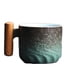 thumbnail image 3 of Tazas Taza de café con mango de madera, taza de té, esmaltado degradado, exquisita taza pequeña de cerámica en un frasco, 3 of 3