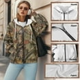 thumbnail image 6 of Garronmavis Camouflage Leaves Women Full-Zip Hoodie Lightweight Comfy Women's Zip Up Sweatshirt Oversized Stylish Long Sleeve Winter Fall Outfits Fashion Clothes with Pockets, 6 of 7