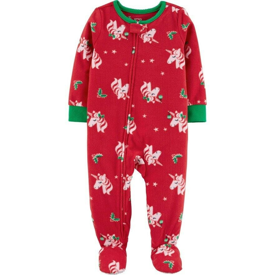 Carter's Toddler Girl's Christmas Unicorn Footed Pajama in 4T