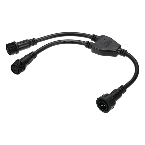 Uxcell 2-Core 2 Pin Y Splitter Connector, 30cm 18AWG IP65 Y Shape 1 Male to 2 Female Extension Cable for LED Lighting
