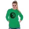 thumbnail image 4 of Floral Yin Yang Symbolic Spiritual Women's Long Sleeve T Shirt Brisco Brands 2X, 4 of 6