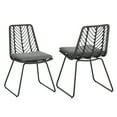 thumbnail image 4 of Harper & Bright Designs Outdoor PE Wicker Dining Chairs Set of 2, 2 Person Patio Rattan Deja Chairs with Cushions for Backyard Poolside Garden, Gray, 4 of 13