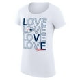thumbnail image 2 of Women's G-III 4Her by Carl Banks White New England Patriots Love Graphic Fitted T-Shirt, 2 of 5