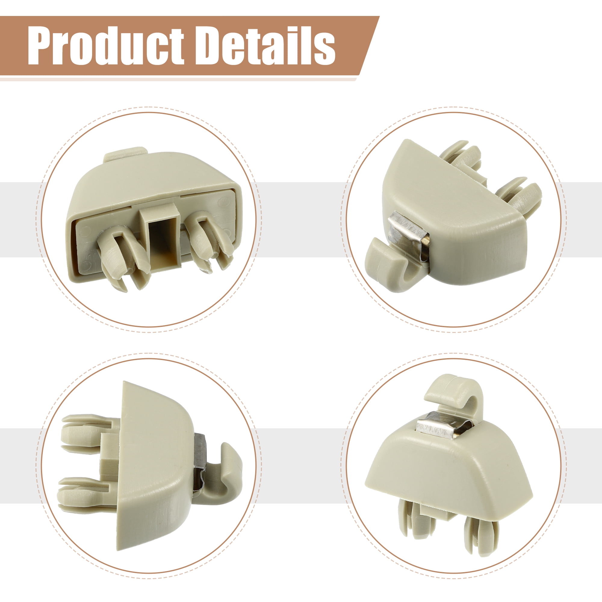 Unique Bargains 2pcs Sun Visor Support Clip Retainer for Audi A6 A7 A8 Beige