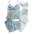 thumbnail image 1 of B91xZ Womens Pajamas Set Two-Piece Sleepwear Button-Down Floral Pj Set,Mint Green XL, 1 of 3