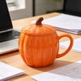 thumbnail image 3 of Msgweeeg Mug Set Insulated Coffee Mug 400ml Pumpkin Themed Ceramic Mug with Lid Glossy Porcelain Tea Cocoa Cup Multi-Color Decorative Drink Cup for Desk Kitchen Halloween Tabletop, 3 of 7