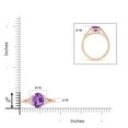 thumbnail image 5 of ANGARA Natural Oval 1.6 ct Amethyst with Diamond Collar Solitaire Ring in 14K Rose Gold for Women (Size-9x7mm) | February Birthstone, Anniversary, Jewelry Gift for Women | Natural Amethyst Ring, 5 of 9