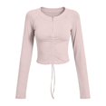 thumbnail image 3 of ZHOGXU Athletic Yoga Top For Women Long Sleeve O Neck Slim Fit Shirt Workout And Sport, 3 of 3
