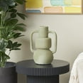 thumbnail image 2 of DecMode 14" Abstract Textured Light Gray Paper Mache Vase with Squared Handles, 2 of 8