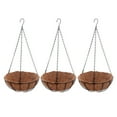 thumbnail image 1 of 3pcs Coconut Planter Hanging Flower Basket Wire Flower Pots Hanger Outdoor Decor, 1 of 8
