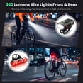 thumbnail image 3 of DAYBETTER Bike Lights Set, 360 Lumens Rechargeable Bicycle Headlight & Taillight，6+4 Lighting Modes, IPX4 Waterproof, Easy to Install for Night Riding Commuting, 3 of 6