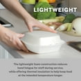 thumbnail image 4 of Klex 3-Compartment Foam Clamshell Take Out Food Containers - 8"x8"x3", 200/cs, 4 of 5