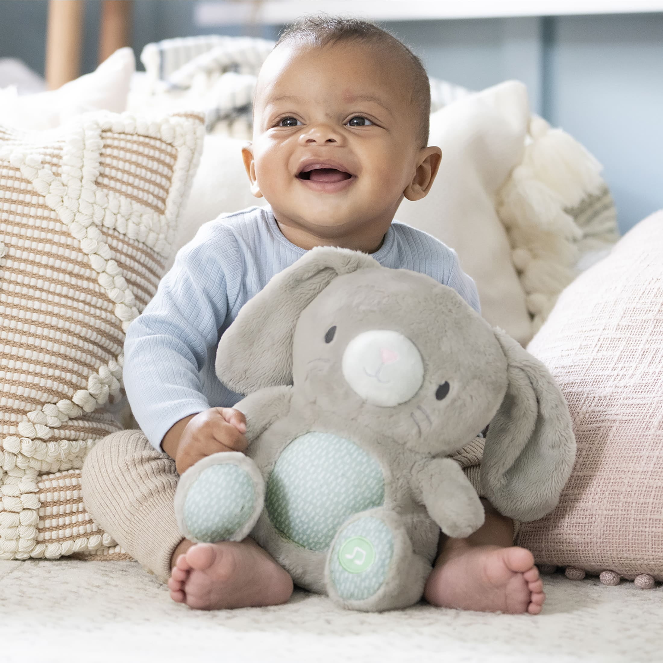 Ingenuity Heart to Hugs Sylvi Bunny Soothing Plush Toy, Grey, For Ages 0 Months +