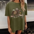 thumbnail image 5 of Womens Clothing Homenesgenics Womens Tops under $5 Women's Cowboy Competition Casual Concert T Shirts Vintage Cow Skull Graphic Tees Oversized Green S, 5 of 7