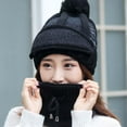 thumbnail image 4 of 3Pcs/Set Women Winter Thick Warm Woolen Knitted Beanie Hat Face Mask Neck Scarf, 4 of 8
