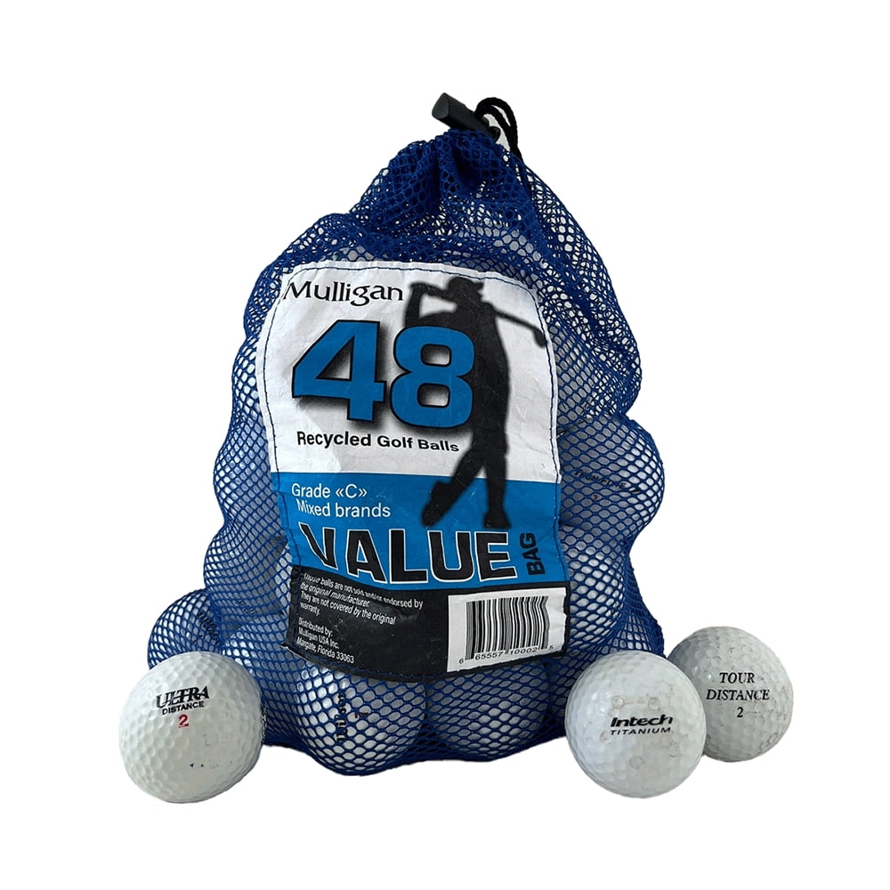 48 Mixed Brands Used Recycled White Golf Balls, by Mulligan