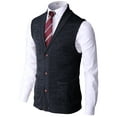thumbnail image 2 of H2H Mens Casual Basic Shawl Collar Knitted Slim Fit Vest with Ribbing Edge (CMOV034), 2 of 6