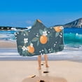 thumbnail image 2 of Yayeee Kids Hooded Towels Toddler Soft Absorbent Beach Bathing Wrap 50" x 23.5", Blue Oranges, 2 of 5