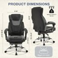 thumbnail image 5 of JONPONY Big and Tall Office Chair 400lbs, Executive Reclining Office Chairs with Footrest, High Back Leather Home Office Chair Thick Padded Armrests, Ergonomic Adjustable Lumbar Support, GREEN, 5 of 8