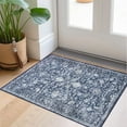 thumbnail image 6 of iOhouze Entryway Rugs 2x3 Small Area Rugs Vintage Floral Accent Rug Washable Rug Non Slip Ultra Soft Thin Indoor Mat for Bedroom Entrance, Blue/Navy/White, 6 of 7