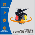 thumbnail image 7 of 400L Large Capacity Folding Wagon Cart with Deck and Extendable 50" Bed,Heavy Duty 450lbs All,Beach,Grocery Shopping,Sports,Compact Collapsible Utility Cart,Black and Orange, 7 of 7