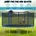 thumbnail image 2 of Infans 12FT Outdoor Large Trampoline Safety Enclosure Net w/ Basketball Hoop Stepper, 2 of 7