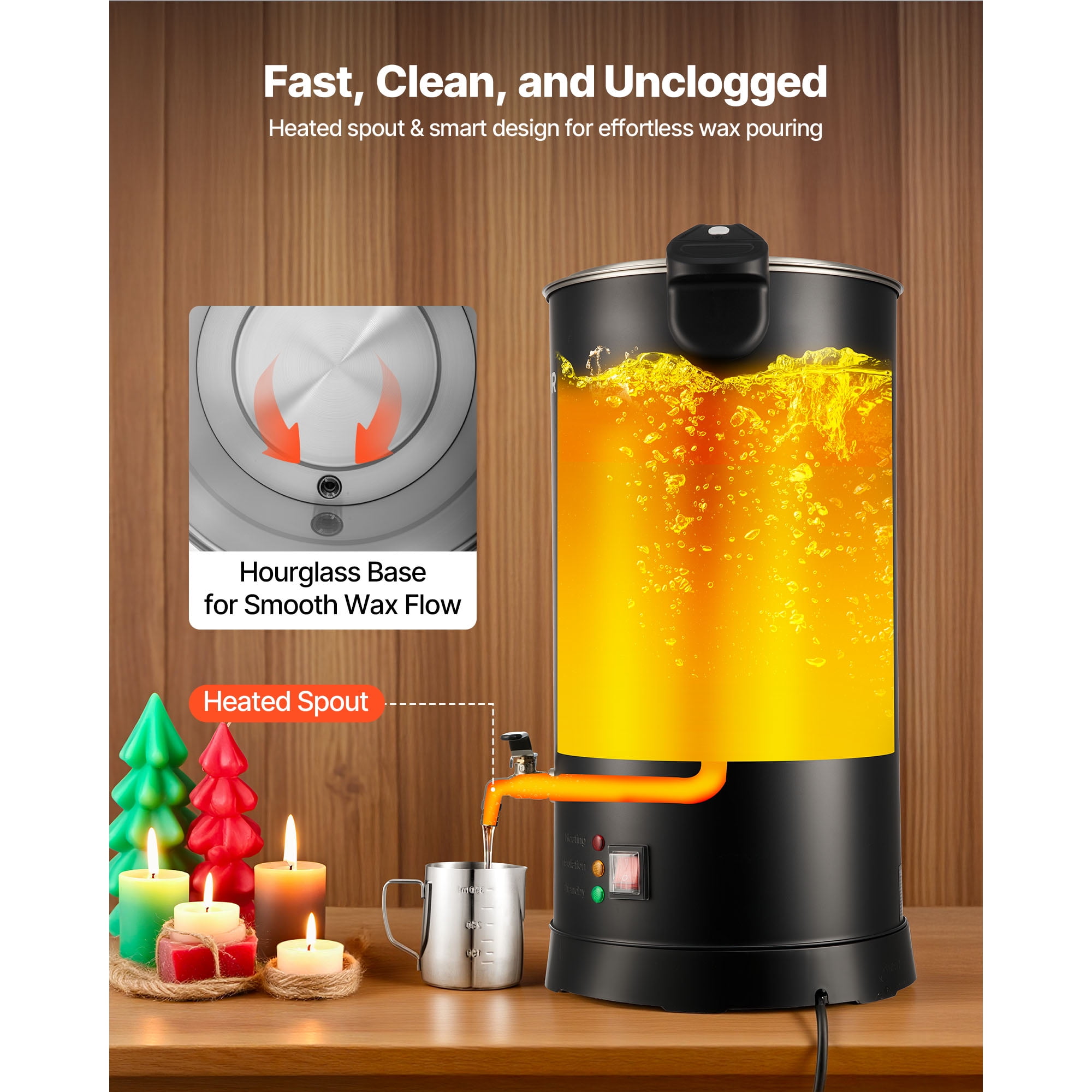 KFFKFF Wax Melting Pot for Candle Crafting, 15.9 Qts Capacity, Efficient Heating with Adjustable Temperature, Non-Stick Design for Smooth Pouring, Ideal for Candles and Soap Making