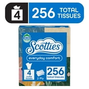 Scotties Facial Tissues, Everyday Comfort, 2-Ply Facial Tissues, 4 Cube Boxes, 256 Total Tissues