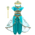 thumbnail image 2 of Girls Jasmine Princess Costume Dress up for Birthday Halloween Christmas Party, 2 of 7