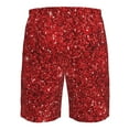 thumbnail image 6 of Kll Red Glitter Men'S Casual Summer Beach Shorts Hawaiian Shorts With Pockets-3x-Large, 6 of 9
