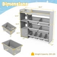 thumbnail image 3 of Gymax Étagère de Rangement pour Jouets pour Enfants à 4 Niveaux avec 8 Bacs d'Organisateur de Jouets Porte, 3 of 10