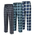 thumbnail image 4 of MoFiz Men's 3-Pack Woven Pajama Pants Plaid Sleep Lounge, 4 of 7