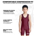 thumbnail image 2 of Exxact Sports Plain Youth Wrestling Singlet For Boys, Premium Powerlifting Singlet, Kids Wrestling Singlets For Training - (Maroon, YM), 2 of 7