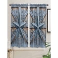 thumbnail image 5 of Texas Star Vintage Bathroom Window Curtain, Navy Blue Berry Wooden Retro Light Filtering Coffee Kitchen Curtains, Bedroom Living Room Curtains 2 Panel 84"x63", 5 of 6