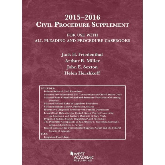 Civil Procedure Supplement, For Use with All Pleading and Procedure Casebooks, 2015-2016