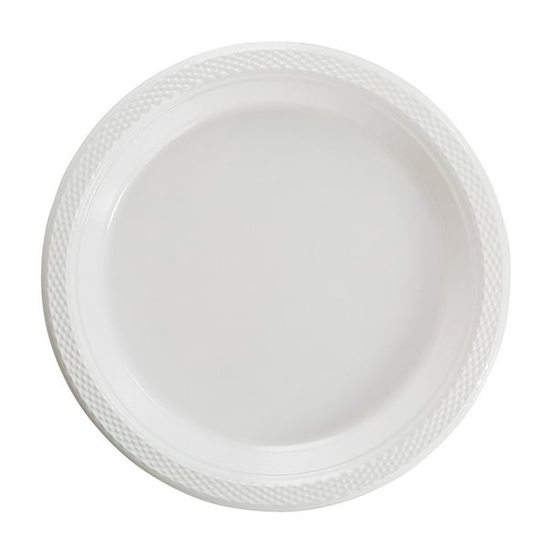 Exquisite 10 Disposable Plastic Plates Bulk 100 Count Party Pack Premium Plastic Disposable Lunch Dinner Plates White Walmart Com Walmart Com