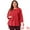 Red, variant on Women's Plus Round Neck Work Ruffle Chiffon Top 4X Red
