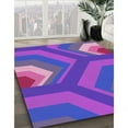 thumbnail image 3 of Ahgly Company Machine Washable Indoor Rectangle Transitional Neon Purple Area Rugs, 5' x 8', 3 of 7