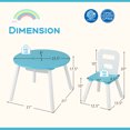 thumbnail image 4 of Costway Costway Kids Wooden Round Table & 2 Chair Set with Center Mesh Storage Blue, 4 of 10